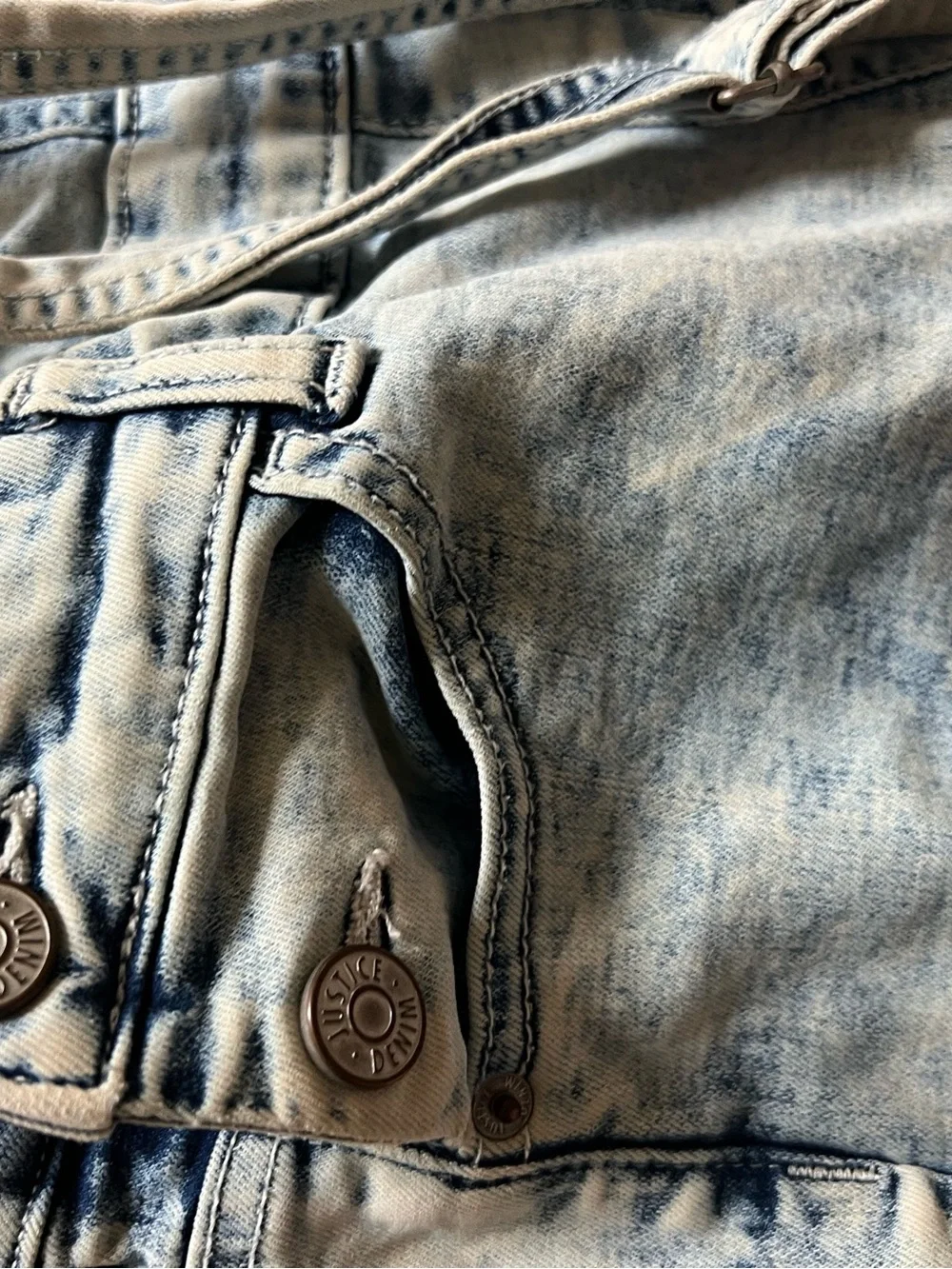 Justice Light Blue Washed Denim Shorts Sz 12